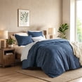 thumbnail image 2 of Regency Heights 2-Piece Twin/Twin XL Bedding Set, Reversible Comforter with Sham, Navy Blue, Solid Color, 2 of 12