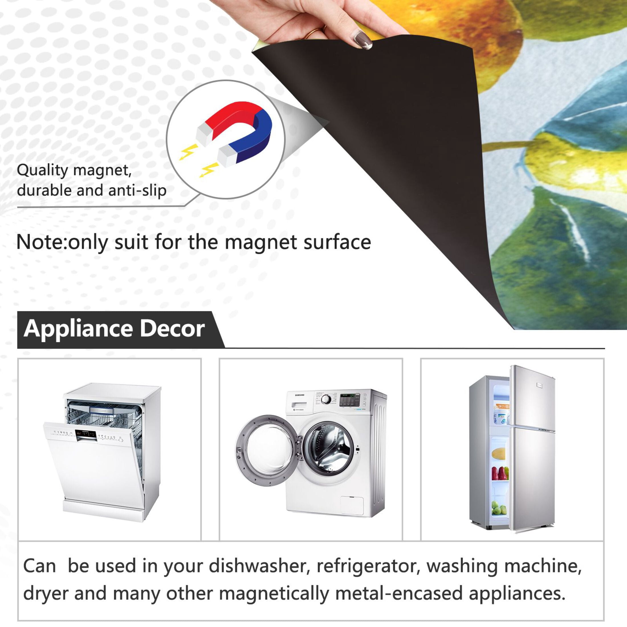 Dishwasher Sticker Magnetic Dishwasher Sticker Magnetic Decorative Sticker Refrigerator Sticker Dishwasher Decorative Stickers Yellow Pear Watercolor Style