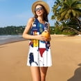thumbnail image 3 of Gaeub la Carte des États-Unis Imprimée Robes Sans Manches pour Femmes, Robe Décontractée de Plage Ample, Robes de Plage avec Poches, Robe Maxi d'Été pour Femmes, 3 of 7