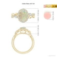 thumbnail image 6 of Angara Natural Opal Ring - Oval 1.1 ct Opal Twisted Vine Ring with Diamond Halo for Women | October Birthstone Jewelry | 14K Yellow Gold Opal Ring (Ring Size = 13), 6 of 10