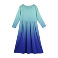 thumbnail image 3 of Inglocry Girls Maxi Dress Long Sleeve Casual Round Neck Holiday Dress with Pockets for 5-14 Years Teen Summer Dresses Royal Blue 5-6Y, 3 of 4