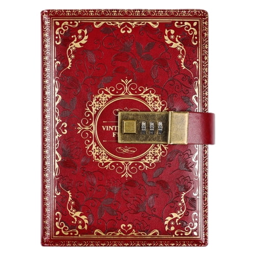 A5 Password Lock Diary Journal - Combination Lock, Inner Pocket, Pen Holder (Style 2)