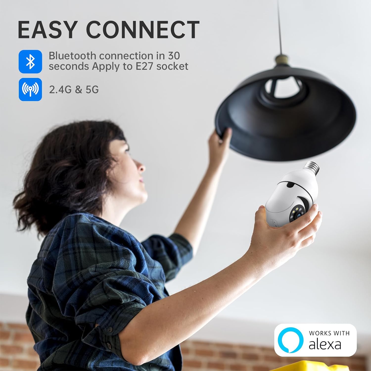 Jqimn 5G WiFi Light Bulb Security Camera, 2K HD photo 4