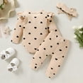 thumbnail image 3 of Baby Girl Winter Clothes Toddler Girls Long Sleeve Romper and Pant Headband Outfits 3pcs Set for 6-12 Months, 3 of 7