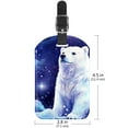 thumbnail image 6 of Square 2Pack PU Leather Galaxy Polar Bear Cruise Luggage Tag with Privacy Cover and Name ID Tag for Travel Handbags Backpacks Luggage Tags, 6 of 6