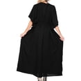 thumbnail image 2 of HAPPY BAY Women's Loungewear Loose Caftan Long Muumuu Nightgown 1X-2X Squid Ink_AC557, 2 of 4