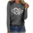 thumbnail image 1 of Pisexur Hauts pour Femmes Mode d'Automne T-Shirt à Imprimé Graphique Cœur Col Rond Manches Longues Chemises pour Femmes Chic Décontracté Hauts de Sortie Confort Polyvalent Blouses Légères, 1 of 5
