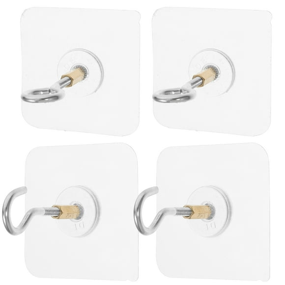 Milisten 4pcs Adhesive Ceiling Hooks Heavy Duty Ceiling Hooks For Hanging Plants Sticky Ceiling Hanger Stick On Hooks For Lights Wind Chimes Lantern