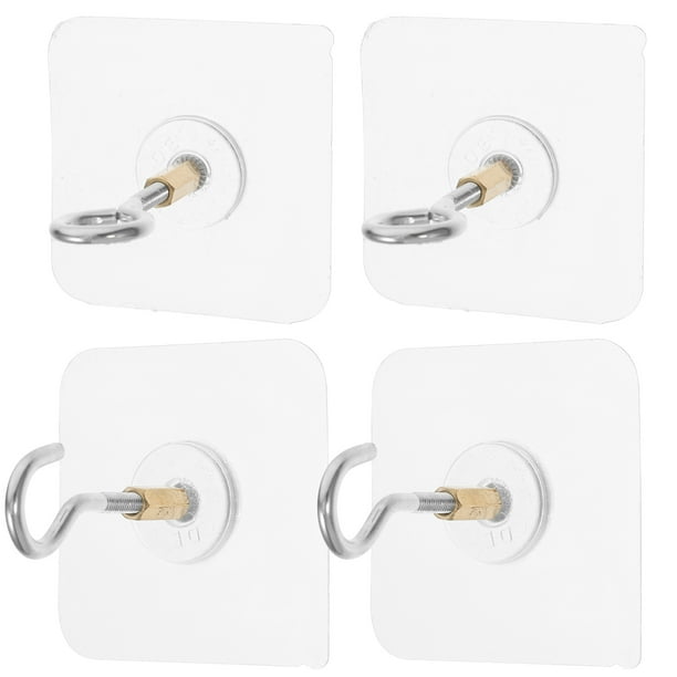 4 ganchos adhesivos para techo, resistentes, para colgar plantas, luces, campanillas de viento y farolillos