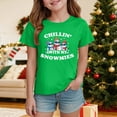 thumbnail image 2 of Ulanda Funny Chillin With My Snowmies Christmas Snowman Kids T-Shirt (Green, 5-6 Years), 2 of 5