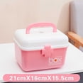 thumbnail image 3 of Medicine Storage Box Pill Storage Box Organizer First Aid Kit Box with Removable Tray & Handle Family Emergency Kit Storage Organizer - Size S (Pink), 3 of 6