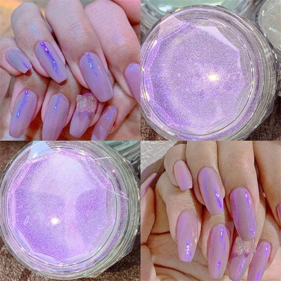 Sheer Aurora Nail Powder C3, Dusty Purple, 1 Bottle - Ice Polar Aurora Glitter Nail Powder, Shimmering Fairy Dust Nail Decoration, Nail Powder Easter Mother'S Day Nail Decorative Makeup Organizers