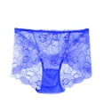 thumbnail image 2 of Rciityk Blue Women's Lace Underwear Briefs Solid Color High-waist Underpants Thin Mesh Breathable Classic Panties, 2 of 3