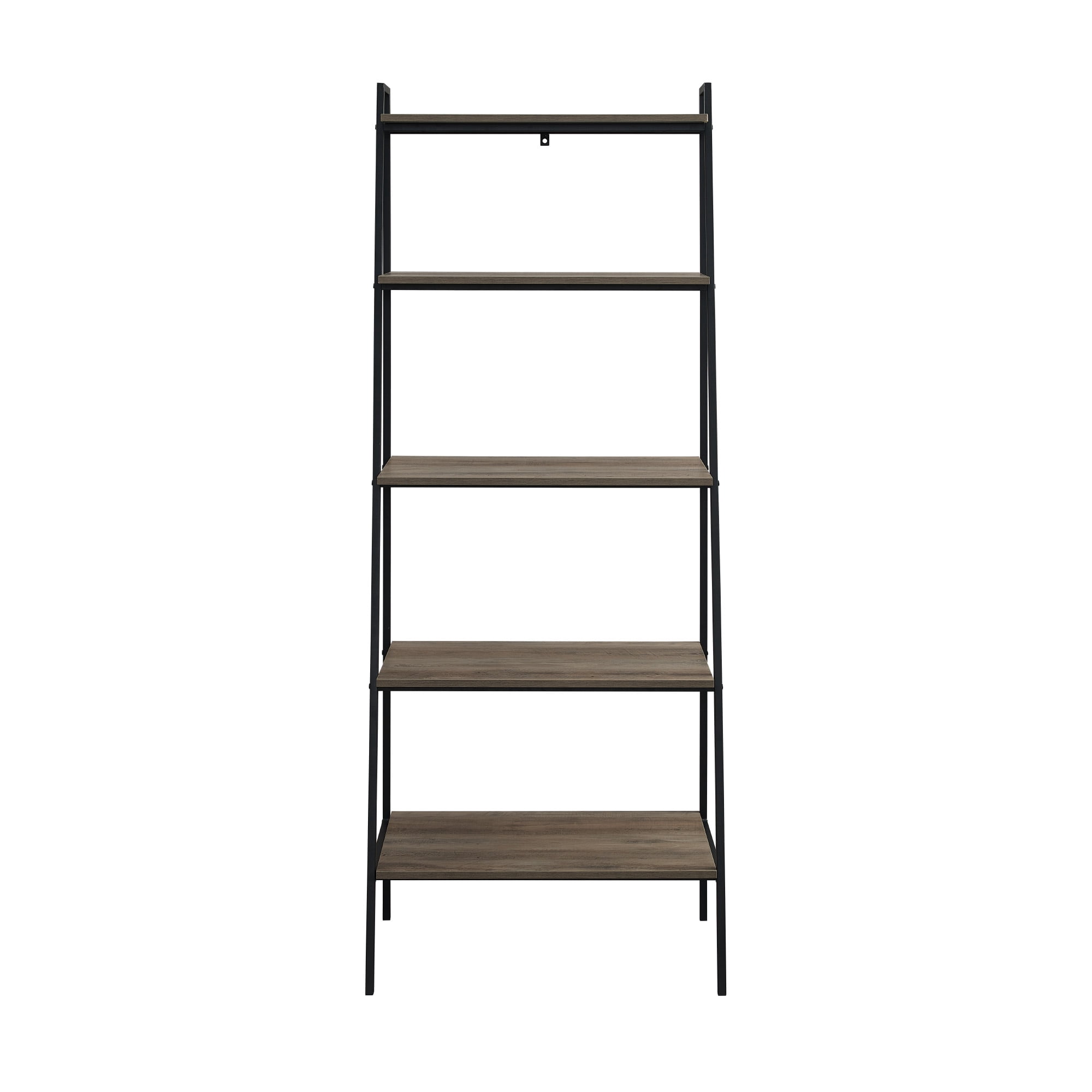 Walker Edison Urban Industrial 5-Shelf Ladder Bookcase, Grey Wash