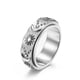 thumbnail image 1 of Anillo giratorio de acero inoxidable para la ansiedad oso de fresa Sol Luna Estrellas Plata 8#, 1 of 5