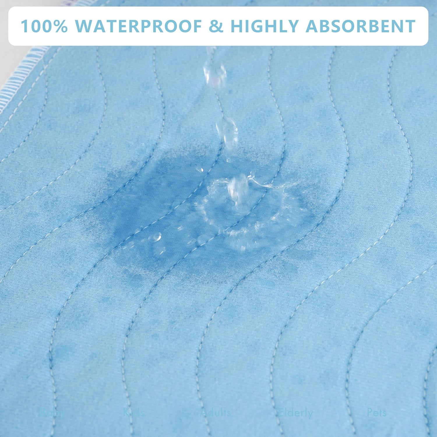 Washable Underpads, 36"x72" 2 Pack Incontinence Bed Pads, Heavy Absorbency Reusable for Elderly, Kids, Adults and Pets, Waterproof Quick Drying for Bed, Sofa, Floor