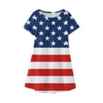 thumbnail image 5 of Girls Dresses Summer Fourth Of July Independent Day Star Stripes Prints Short Sleeves Party Costome Princess Dress Kids Sundress,Size 9 Years-10 Years, 5 of 5