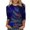 Purple, variant on Helii Womens Christmas 3/4 Sleeve Shirts Cute Printed Round Neck Tops Loose Fit Pullover Blouses Matching Family Xmas Party Outfits Trendy Soft Tee Clothing with Multi Prints for Women