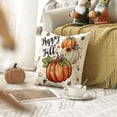 thumbnail image 3 of Sm:)e Sunflower Maple Leaves Pumpkin Fall Pillow Covers 18x18 Inch Set of 2, Cushion Covers for Sofa Seasonal Home Decor, 3 of 7
