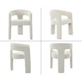thumbnail image 3 of Guyou Modern Chenille Upholstered Dining Chair, Cute Barrel Side Armchair Kitchen Chair with Armrests and Back for Living Room Dining Room Bedroom, White, 3 of 9