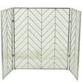 thumbnail image 6 of DecMode 52" x 31" Silver Metal Foldable Mesh Netting 3 Panel Geometric Fireplace Screen with Chevron Pattern, 1-Piece, 6 of 7