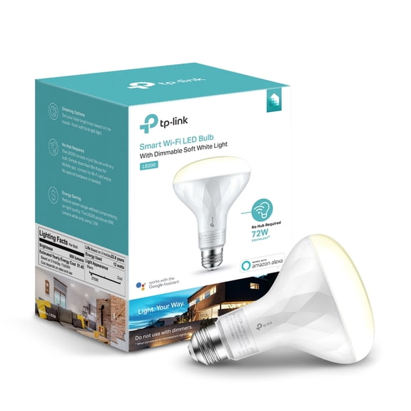 TP-Link LB200 BR30 Smart Light Bulb, 72W Dimmable White LED, 1-Pack