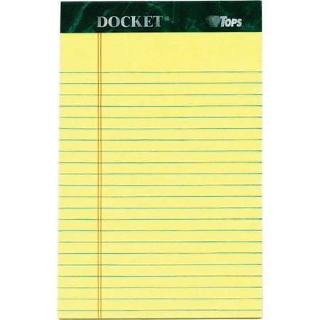 TOPS, TOP63350, Jr. Legal Rule Docket Writing Pads, 12 / Pack