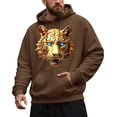 thumbnail image 2 of CONZONE Men's Hoodies Long Sleeve Pullover Hoodie for Men Tiger Graphic Hooded Sweatshirts With Pocket, 2 of 4