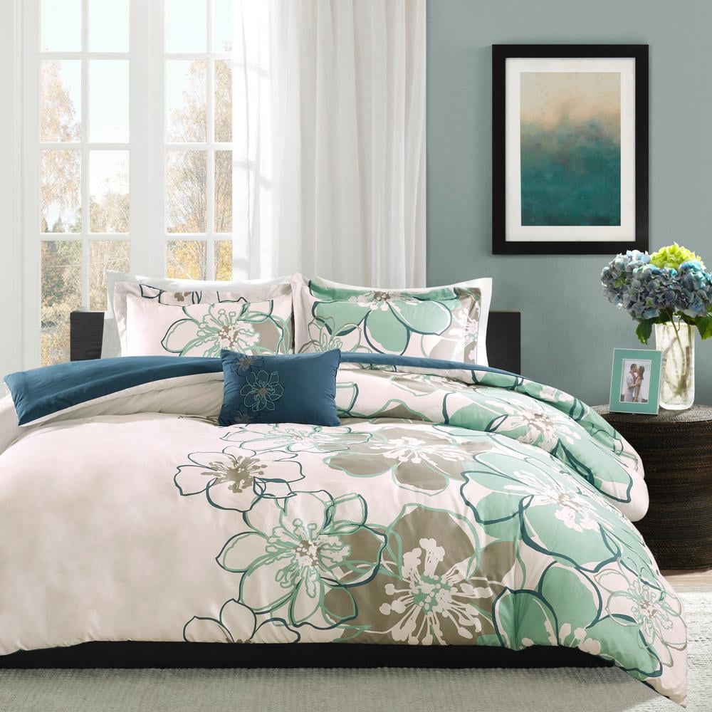 Mi Zone Allison Teen Girls 4 Piece Floral Duvet Cover Set, Size Full