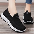 thumbnail image 5 of Womens Shoes Slip On, Womens Slip On Walking Shoes, Women's Flat Breathable Fly Woven Mesh Sneakers,Casual Fashion Non-Slip Walking Shoes Comfortable Soft Sole Slip-On Loafers Tennis Shoes, Black 6, 5 of 7