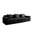 thumbnail image 5 of Newest Modular 3 Seat Boneless Sofa, Cloud Sectional Couch,Deep Seat, Modern Modular 3-Seat Sofa Couch,Throw Pillows Corduroy Fabric Black, 5 of 11