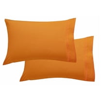 1800 Thread Count Egyptian Quality Super Soft Wrinkle Free 2-Piece Pillowcases- King Size-Elite Orange