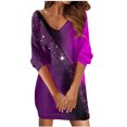 thumbnail image 2 of WJHWSX Casual Dresses for Women,Fall Dresses for Women 2025,Womens Dresses,Long Sleeve,V Neck,Comfort Fit,Printed,M(US:6), 2 of 6