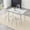 Table+Four Silver Chairs-Style1, variant on Hi loPres 5-Piece Dining Set, 47" White Faux Marble Table and 4 Clear Chairs, Modern Kitchen Furniture with Silver Metal Legs