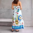 thumbnail image 3 of New Sexy Women's Suspender Positioning Printed Sleeveless Strappy Dress With Large Hem, 3 of 6