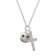 thumbnail image 2 of Delight Jewelry Silvertone Large Round Owl with Green Crystal Eyes I Set You Apart Engraved Cross Zoey Necklace, 28", 2 of 4
