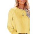 thumbnail image 2 of Sherrylily Women Long Sleeve Crop T-Shirts Casual Drop Shoulder Tops Fashion Tees S-2XL, 2 of 4