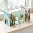 thumbnail image 4 of 4-compartment Desktop Book Holder Organizer, Sturdy Metal Book Stand, Desk Storage Rack for Books Notebooks Magazines, Neat Office Supply Organizer, 10.2*4.7*4.13in, Green, 4 of 6