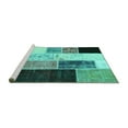 thumbnail image 2 of Ahgly Company Machine Washable Indoor Rectangle Patchwork Turquoise Blue Transitional Area Rugs, 5' x 7', 2 of 4