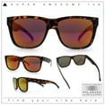 thumbnail image 2 of Mens Polarized Color Mirror Sport Horn Rim Plastic Rectangle Sunglasses Tortoise - Purple Mirror, 2 of 8