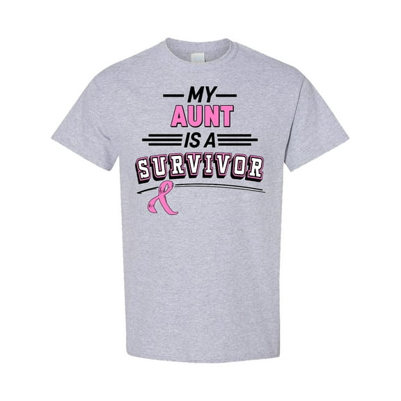 Inktastic My Aunt is a Survivor Breast Cancer Awareness T-Shirt
