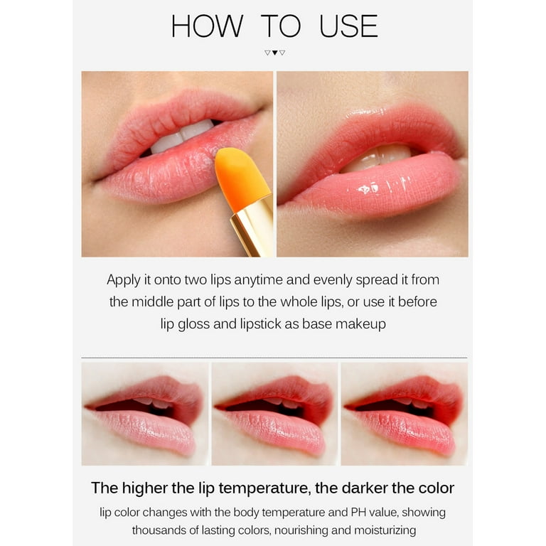 FAIOIN Color Changing Lipstick Lip Balm Magic Colors Change Lipstick Lip  Gloss Long Lasting Waterproof Lips Moisturizer Gift 