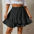 thumbnail image 2 of Women's Skirt Fashion Women'S Ruffle Skirt High Waist Irregular Solid Color Short Skirt Women'S Fashionable Solid Color Skirt, 2 of 4