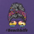 thumbnail image 2 of Wild Bobby, Messy Bun BeachLife | Cool Neon Leopard Print Bandana | Sunglasses Vaction Beach Paradise Fashion Womens Slim Fit Junior Tee, Purple Rush, S, 2 of 5