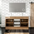 thumbnail image 4 of Eviva Lugano 60" Natural Oak Modern Double Sink Bathroom Vanity w/ White Integrated Top, 4 of 8