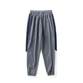 thumbnail image 5 of LYMAYTER Kids Boys Soft Long Trousers Youth Clashing Colours Sweat Pants for 5-12 Years Summer Drawstring Anti-Mosquito Pants, 5 of 9