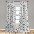 thumbnail image 5 of Ambesonne Yoga Curtains, Monochrome, Pair of 28"x63", Black White, 5 of 5