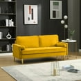 thumbnail image 6 of Mid Century Modern Velvet Loveseat Sofa, Stylish 2-Seater Comfy Couch for Small Apartments (Yellow, 66.9 Inch), 6 of 6