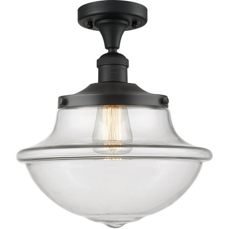 

Matte Black Tone Semi Flush 12 Wide Steel/Cast Brass/Glass Medium Base LED 1 Light Fixture