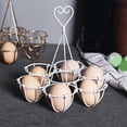 thumbnail image 4 of para cesta de huevos de pollo de 2 piezas, estante de almacenamiento de huevos, soporte para huevos de hierro fundido para huevos de Blanco y dorado BLESIY canasta de huevos, 4 of 8